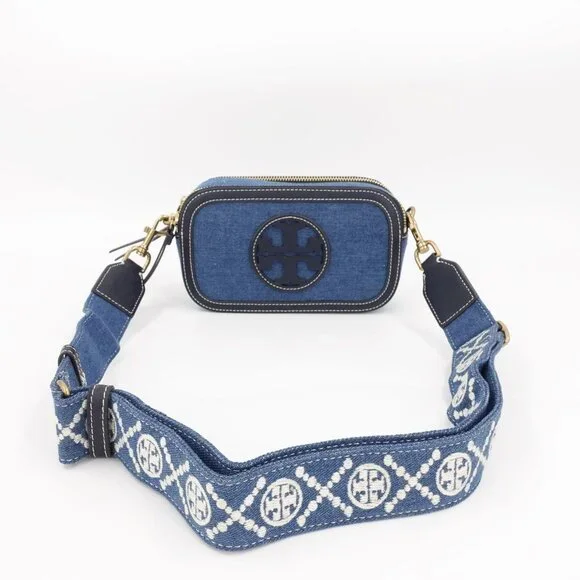 Tory Burch Miller Denim Mini Crossbody Bag Denim Multi OS - Picture 13 of 16